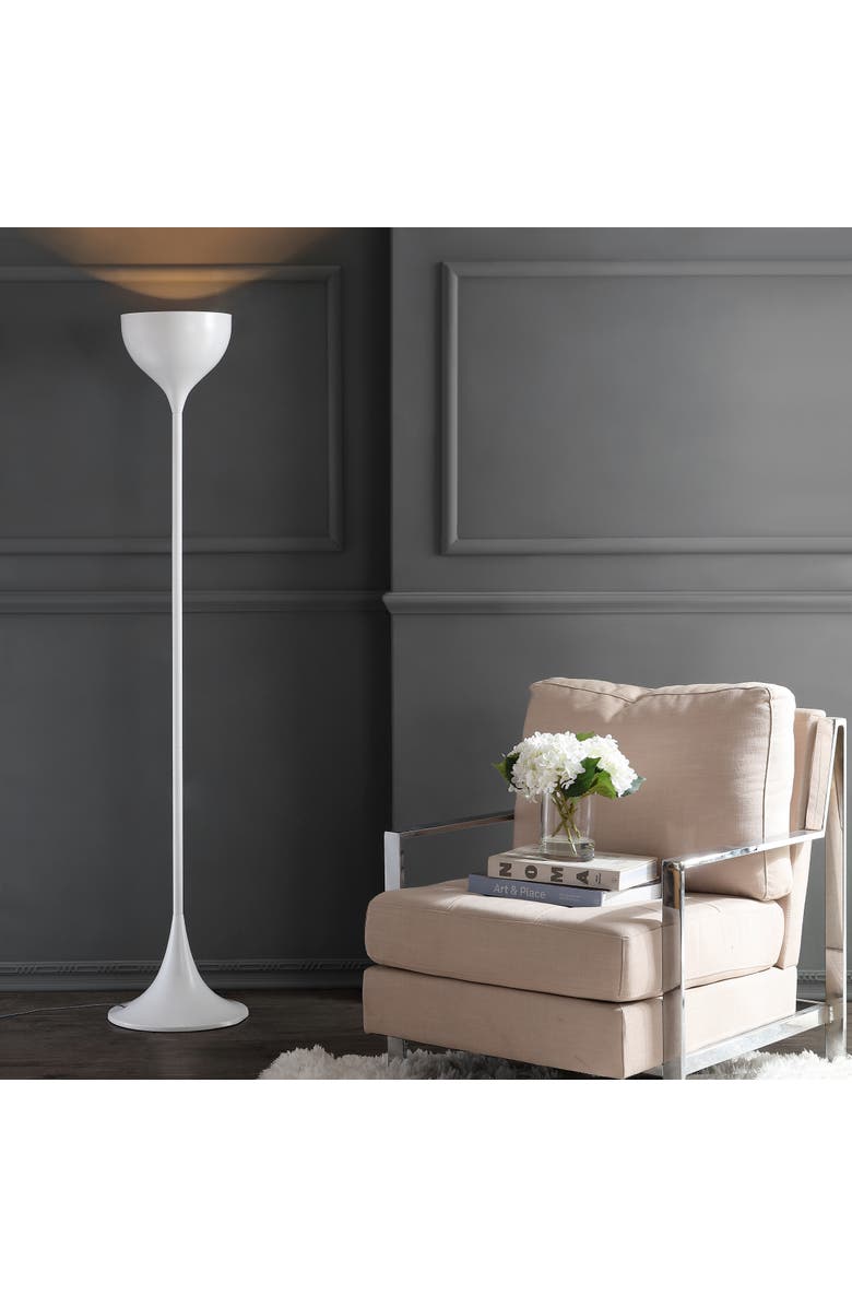 JONATHAN Y Joyce Metal LED Floor Lamp, Alternate, color, White