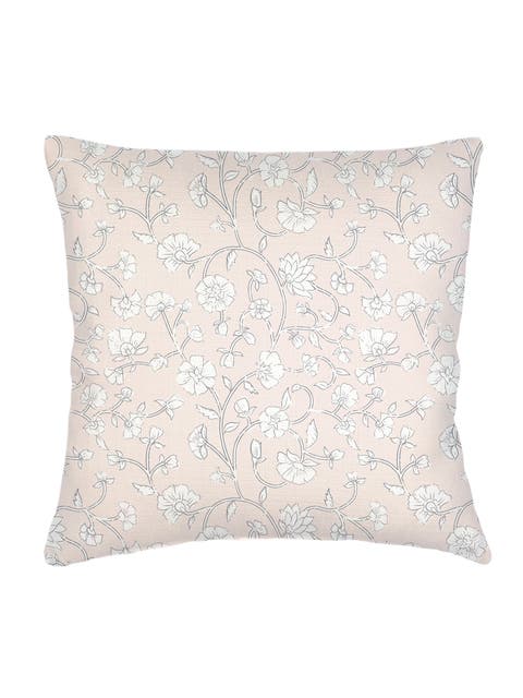 Jaipur Floral Linen Pillow with Down Alternative Insert