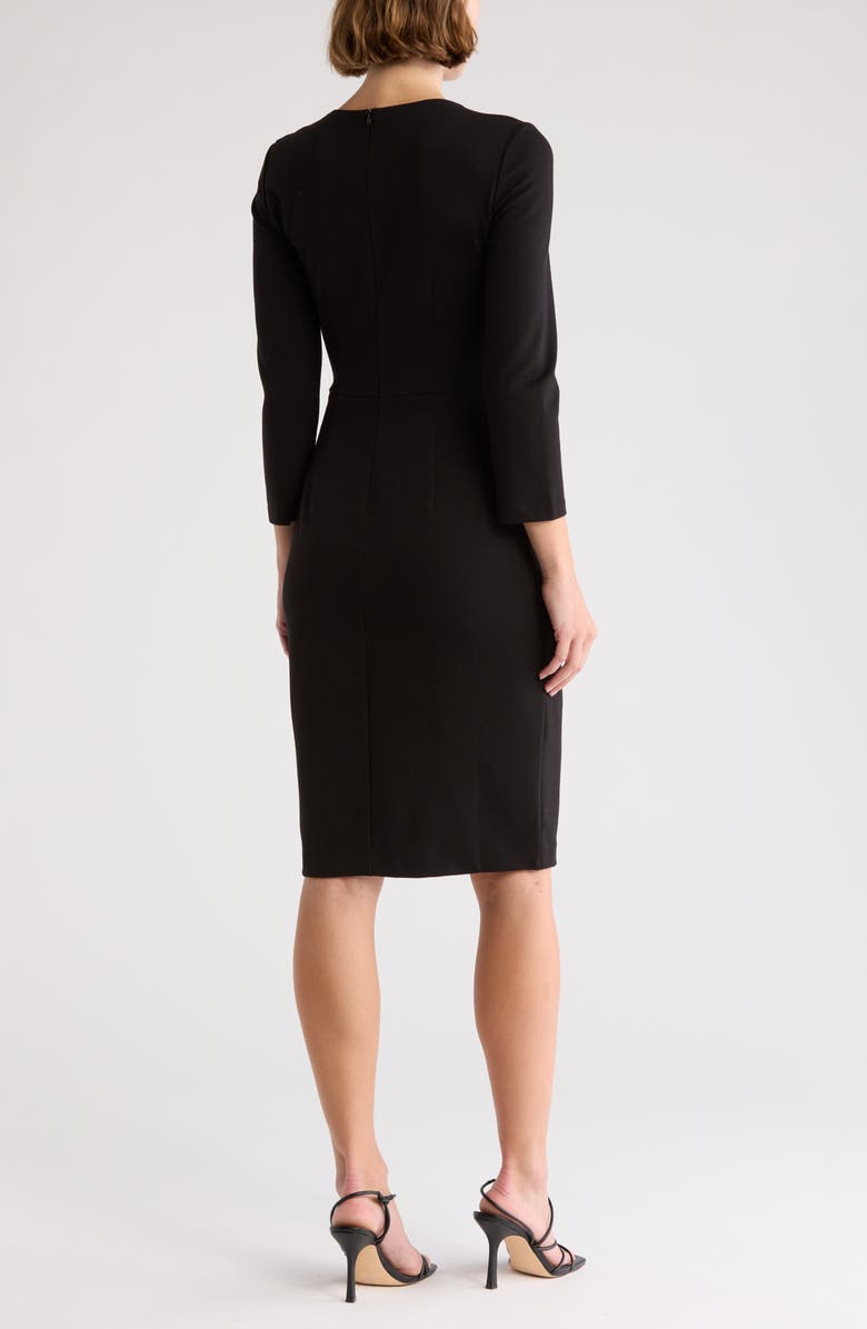 Eliza J Gathered Waist Sheath Dress, Alternate, color, Black