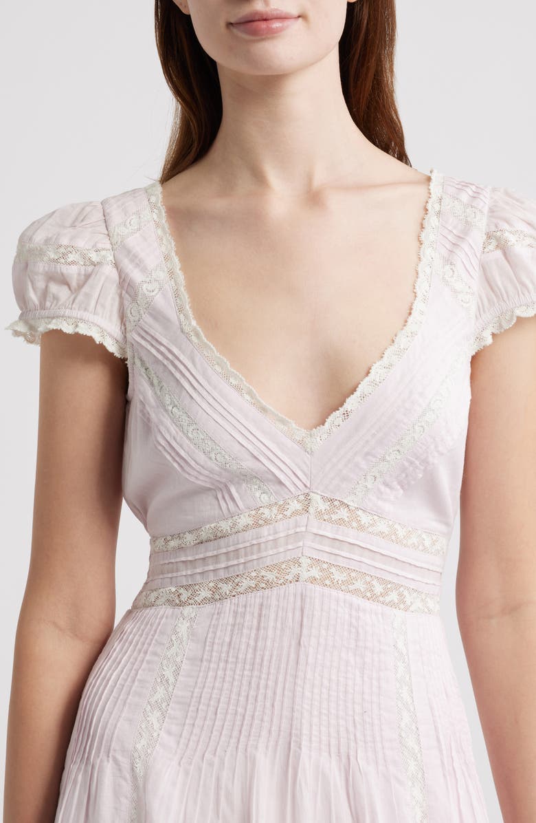 LoveShackFancy Suvi Lace Puff Sleeve Maxi Dress, Alternate, color, Orchid Ice