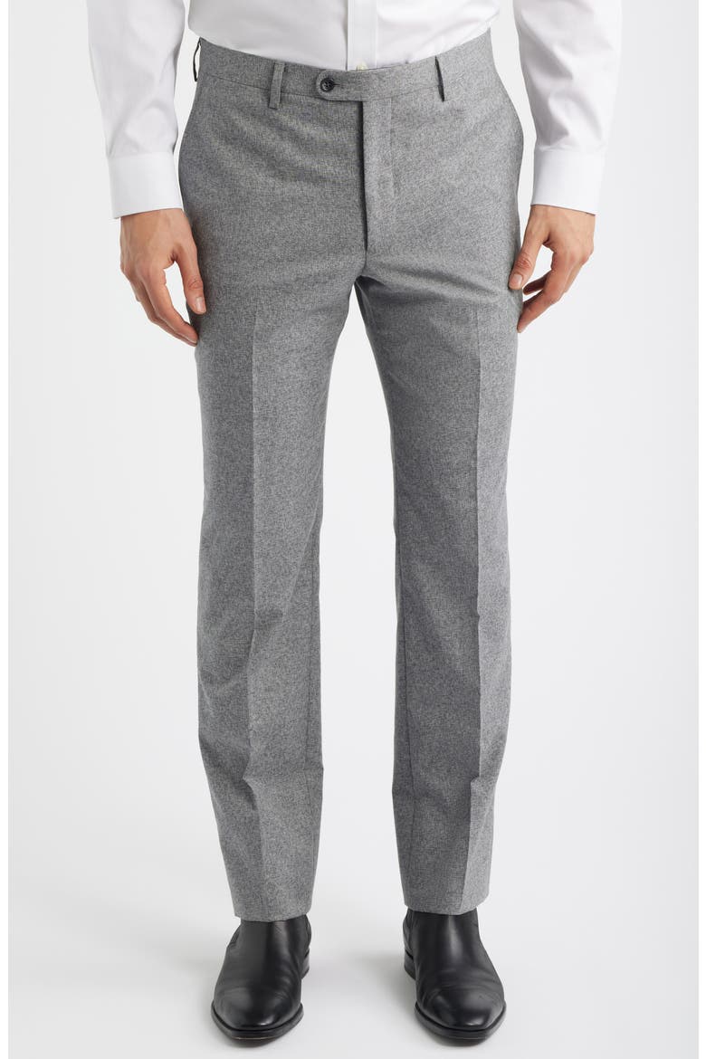 Varick Slim Fit Grey Mélange Wool & Cotton Blend Suit, Alternate, color, GREY