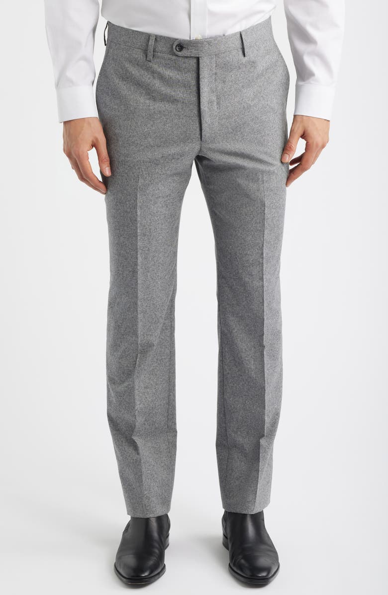 John Varvatos Star USA Varick Slim Fit Grey Mélange Wool & Cotton Blend Suit, Alternate, color, Grey