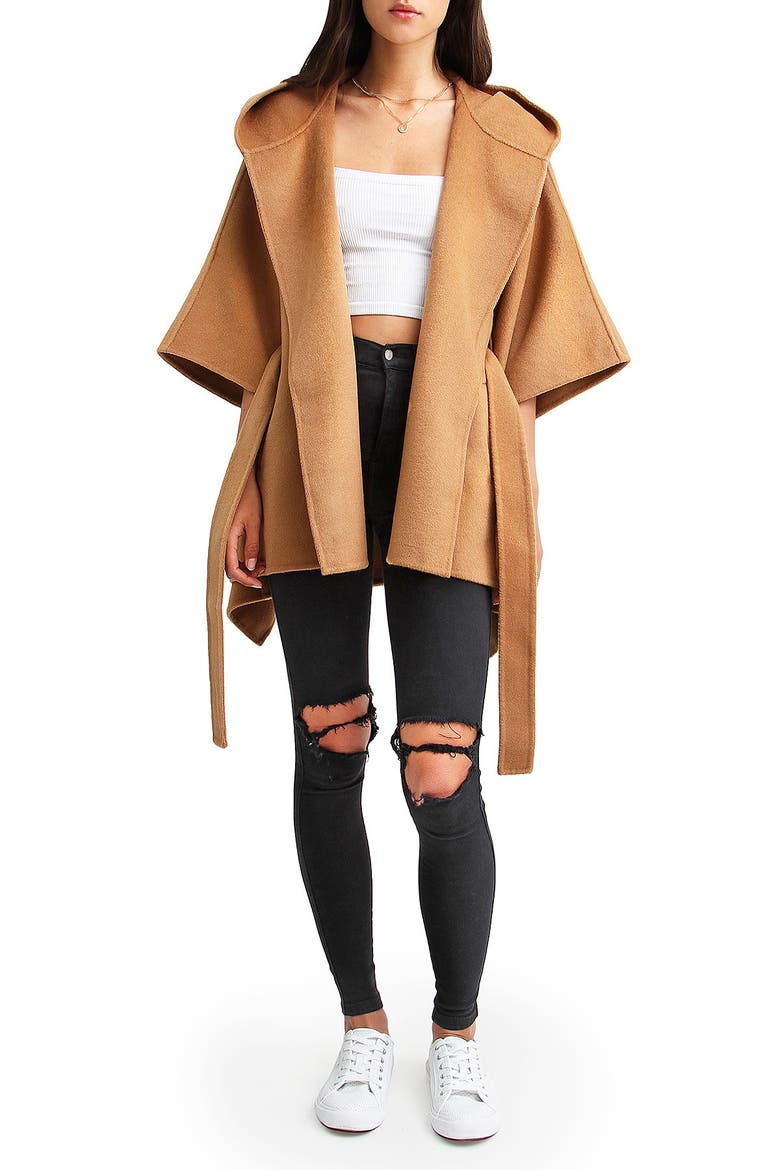 Jackson Landing Wool Blend Cape Coat, Alternate, color, CAMEL