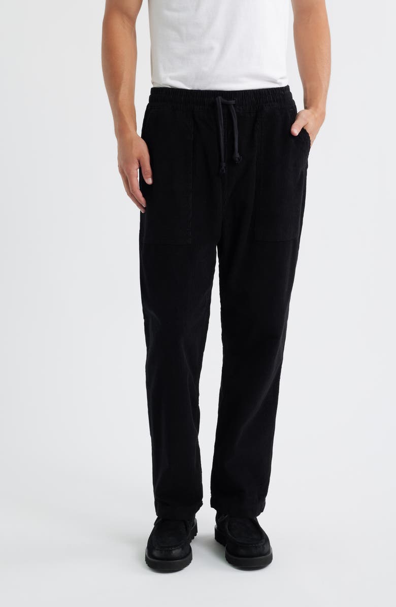 Service Works Organic Cotton Corduroy Drawstring Chef Pants, Main, color, Black