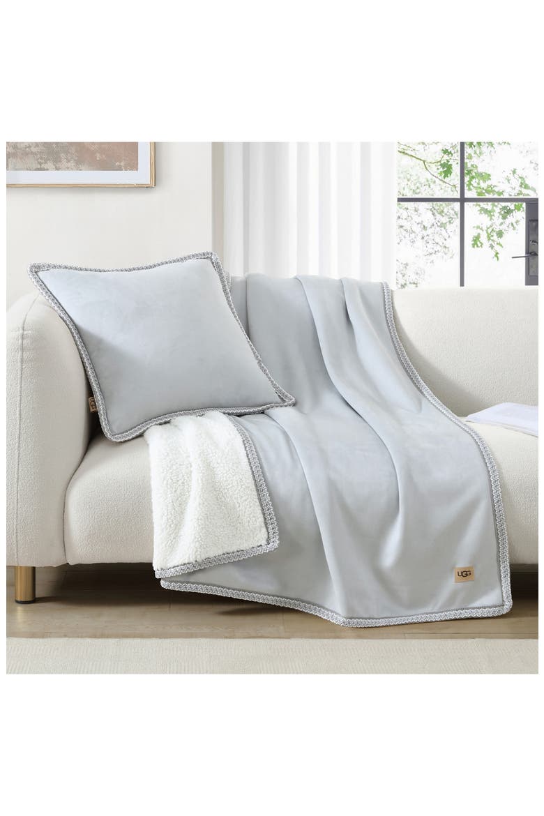 Kirkwood Braid Trim Throw Blanket, Alternate, color, GRAY VIOLET