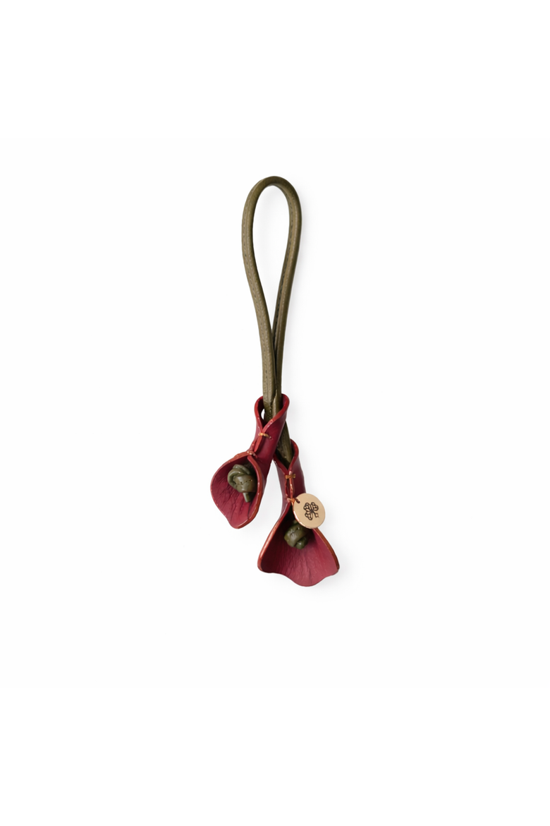 Grace Leather Bag Charm, Main, color, Cognac