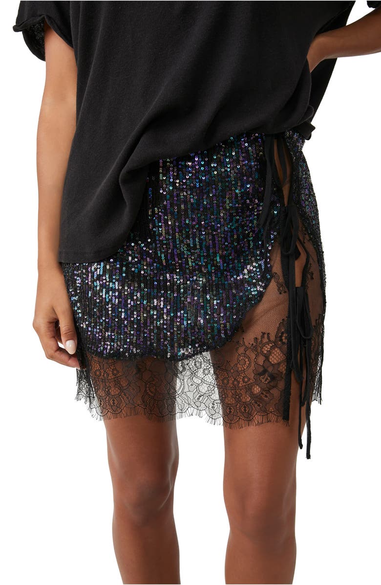 Free People Gold Rush Sequin Half Slip Skirt, Main, color,