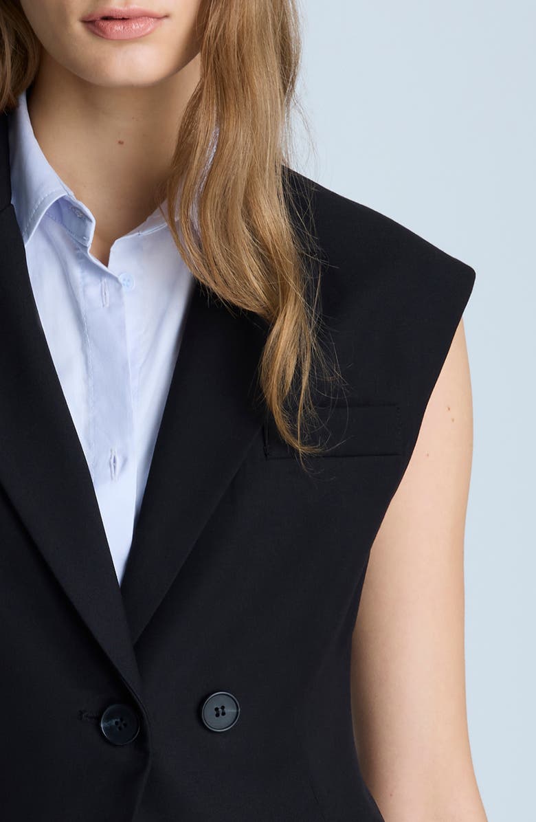 Kenneth Cole Layered Vest with Detachable Shirt Inset, Alternate, color, Black/ Pale Sky