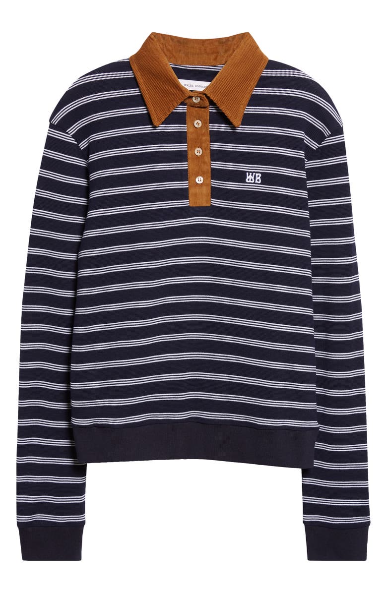 Wales Bonner Reflect Stripe Polo Sweater, Alternate, color, 