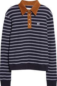 Wales Bonner Reflect Stripe Polo Sweater