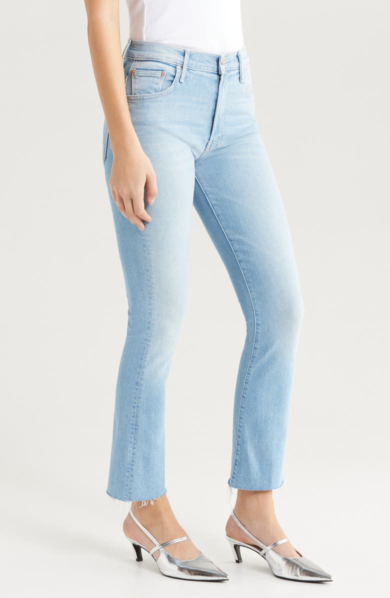 MOTHER The Insider High Waist Fray Hem Crop Bootcut Jeans, Alternate, color, Friendly Reminder