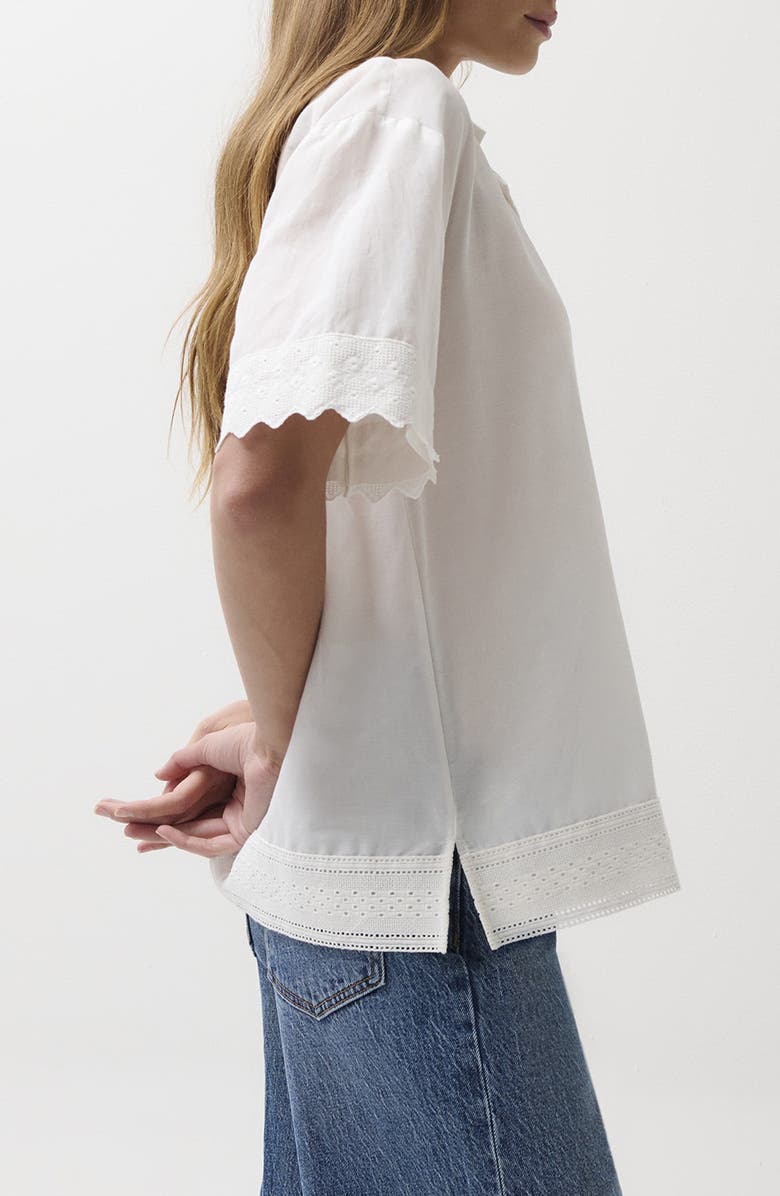 Pistola Maliah Silk & Cotton Camp Shirt, Alternate, color, Soft White