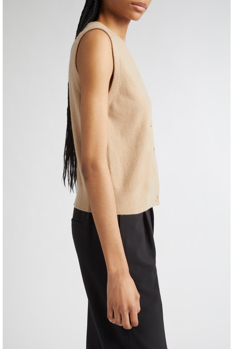 Shrunken Button Wool & Cashmere Blend Vest, Alternate, color, CAMEL