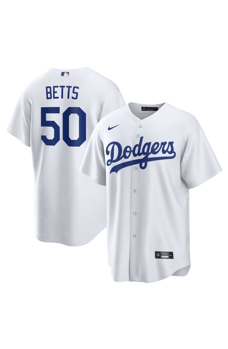 Nike Men's Nike Mookie Betts White Los Angeles Dodgers Home Replica Player Name Jersey, Main, color,
