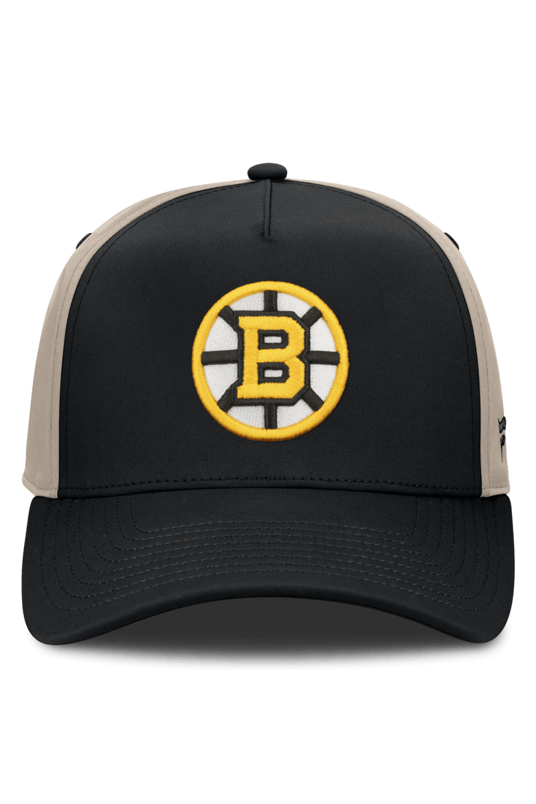 Men's Fanatics Black/Tan Boston Bruins 2026 Stanley Cup Playoffs Locker Room Adjustable Hat, Alternate, color, Black