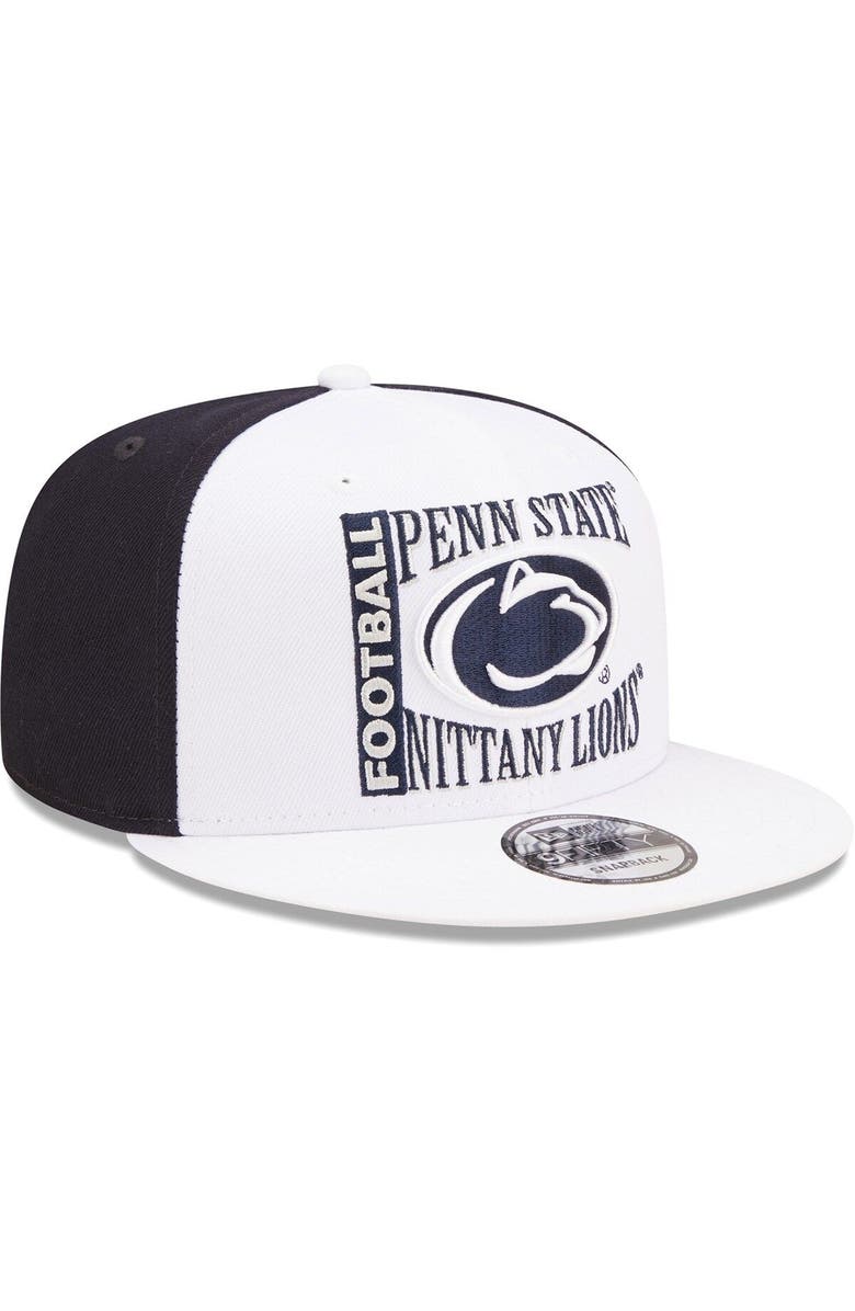 New Era Men's New Era White/Navy Penn State Nittany Lions Retro Sport 9FIFTY Snapback Hat, Alternate, color, Navy