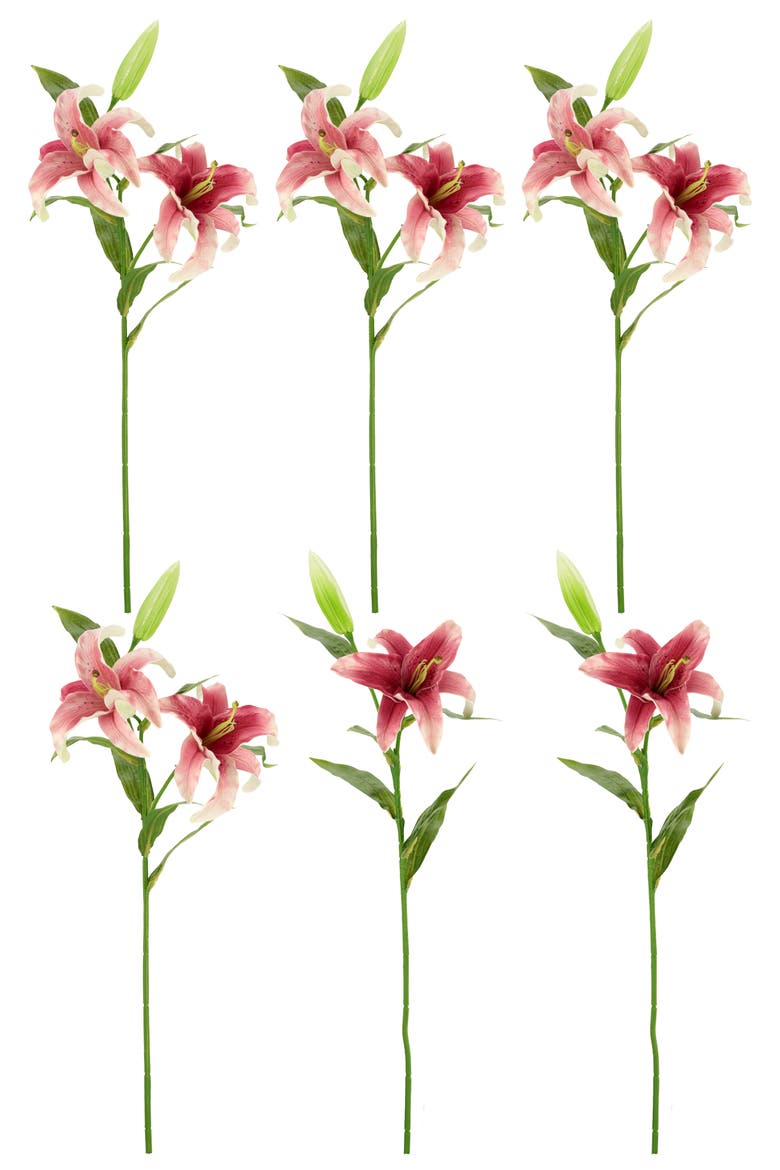 Majestic Lily Natural Touch, Box of 6, Alternate, color, Magenta
