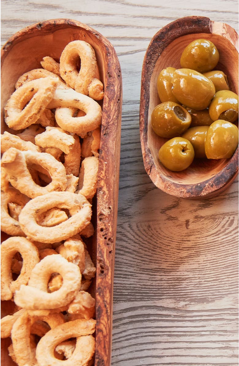 Verve Culture Olivewood Boat Shaped Bowl - Live Edge, Alternate, color,