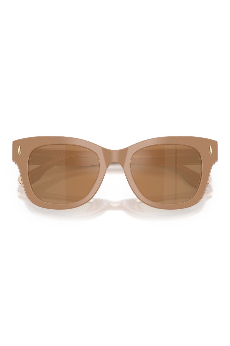51mm Square Sunglasses, Alternate, color, TAN CRYSTAL / BROWN BACK MIRROR
