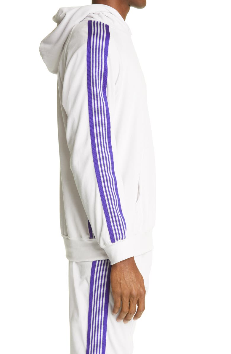 Needles Butterfly Embroidered Velour Track Hoodie, Alternate, color, 