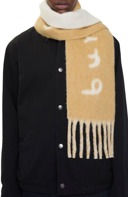 Burberry Reversible Logo Alpaca Wool Blend Scarf In Brown