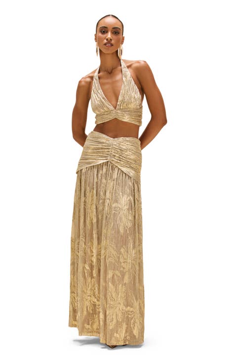Golden Dust Lurex Maxi Skirt