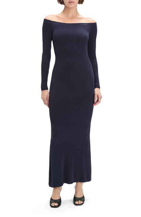 The Sara Off the Shoulder Long Sleeve Maxi Dress