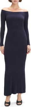 Favorite Daughter The Sara Off the Shoulder Long Sleeve Maxi Dress