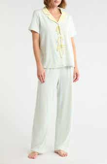 French Connection Striped Notch Collar Pajamas
