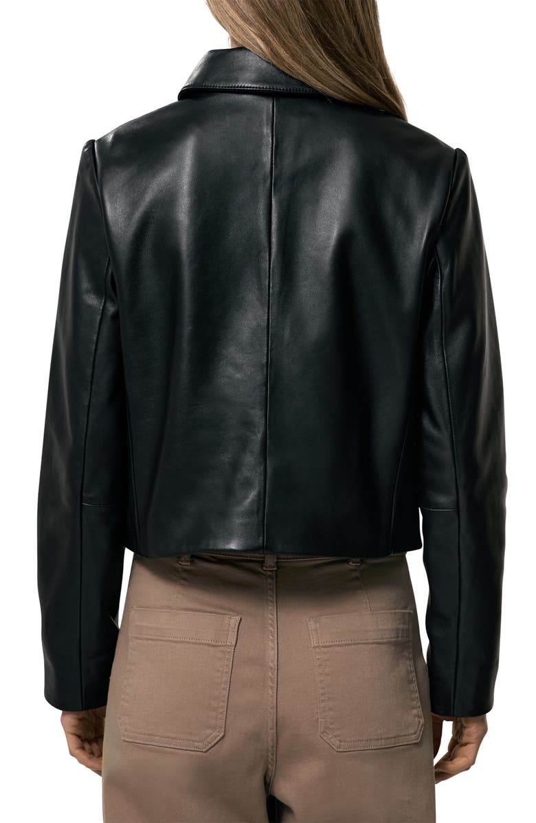 Reiss Drew Leather Jacket, Alternate, color, Black