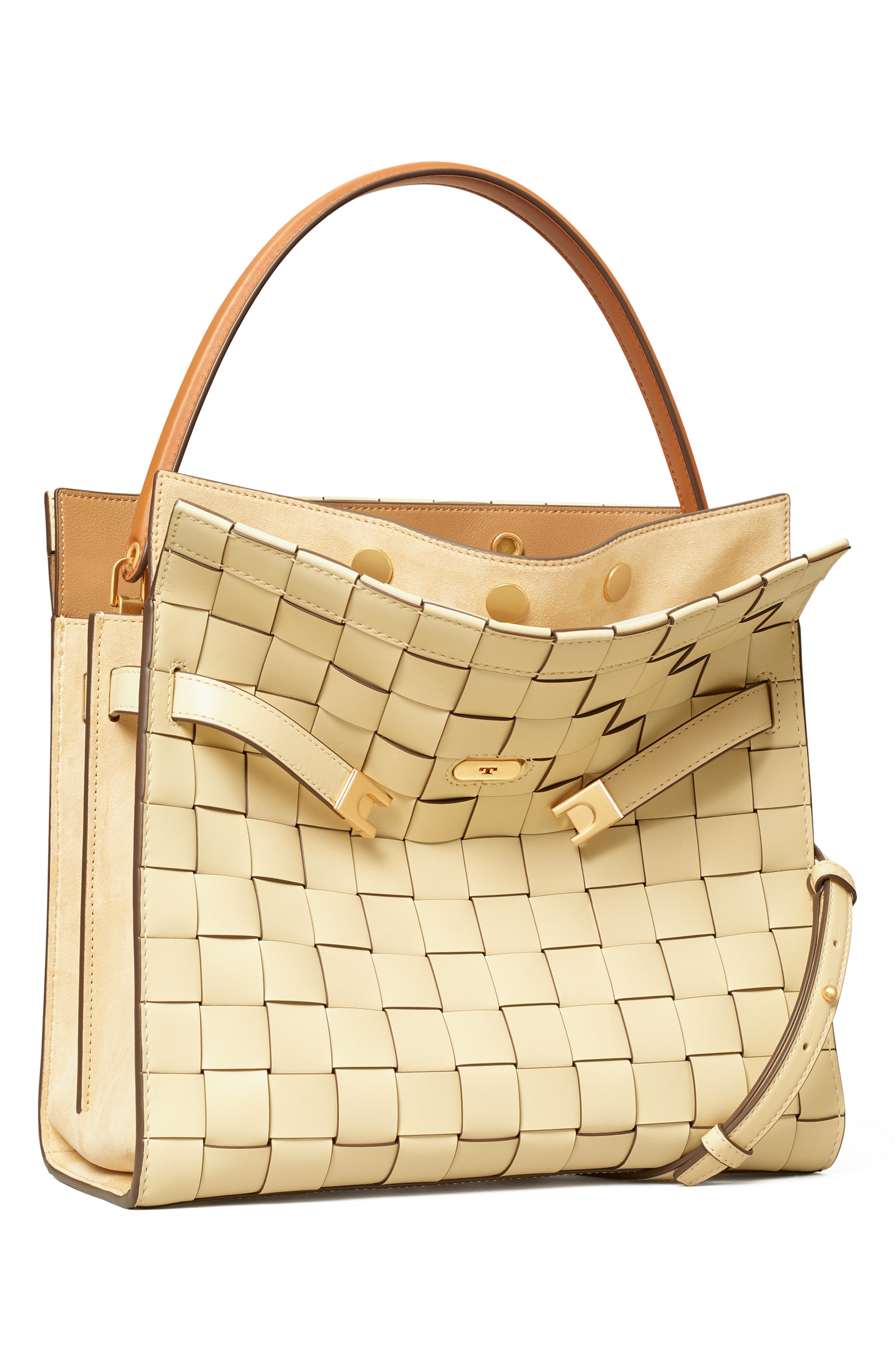 Lee Radziwill Woven Leather Double Bag, Alternate, color, BUTTERMILK