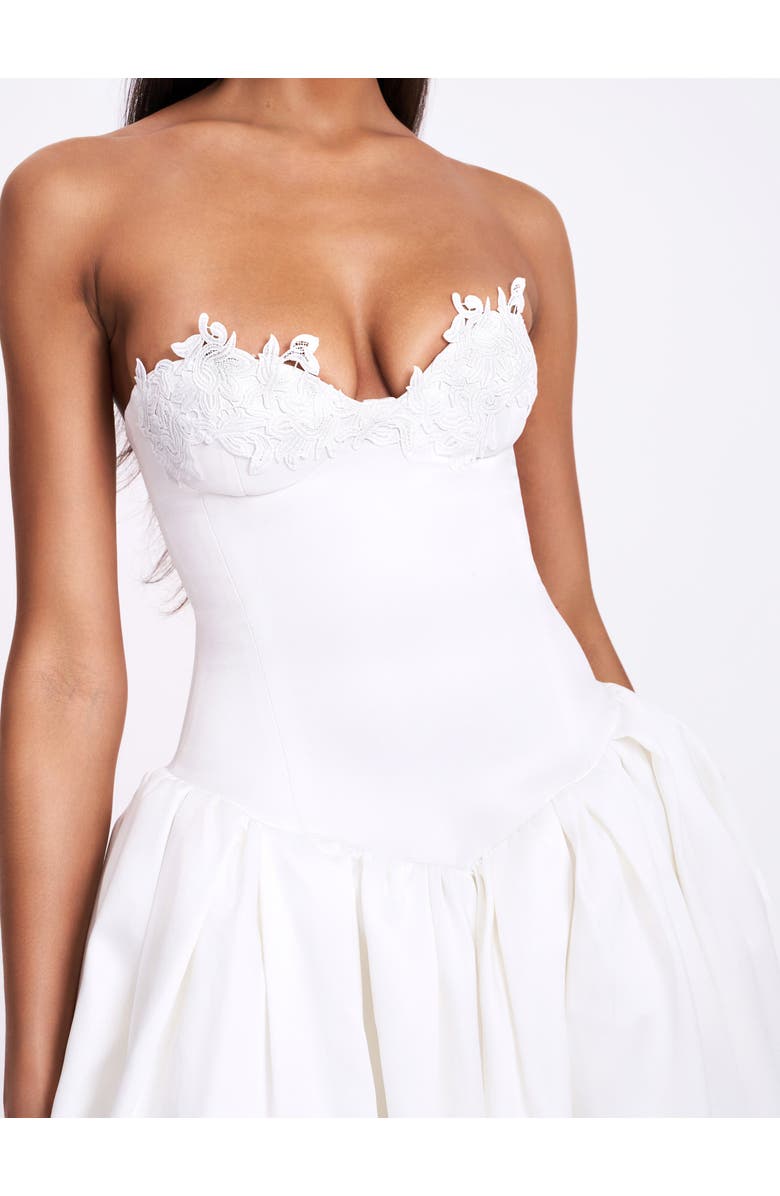 Naila Lace Trim Strapless Drop Waist Wedding Gown