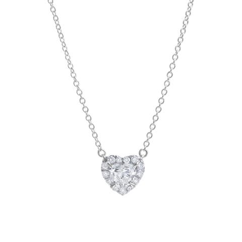 Delara 14K Gold Lab Grown Diamond Heart Necklace - 0.55 ct