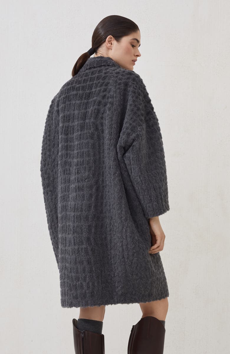 Brunello Cucinelli Croc embroidery coat, Alternate, color, Anthracite