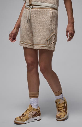 JORDAN JORDAN MARLED KNIT DRAWSTRING SHORTS 