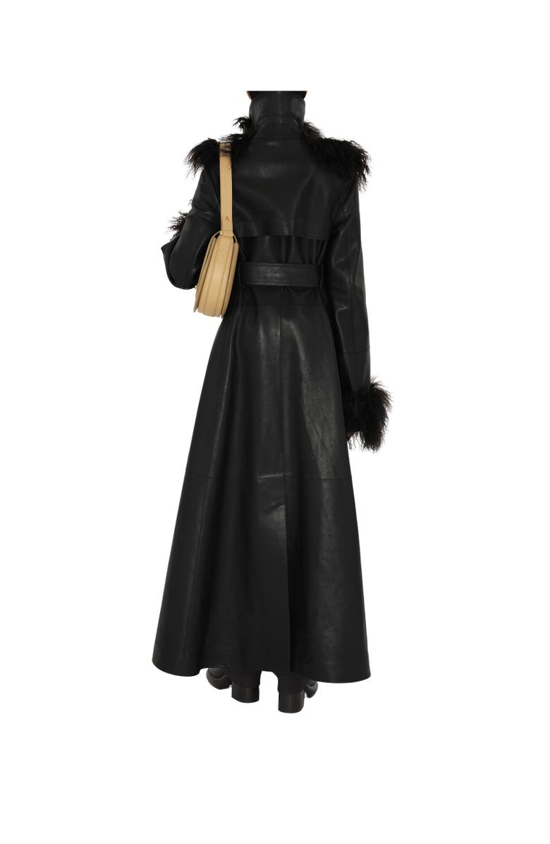 Burberry Long Leather Trench Coat, Alternate, color, 