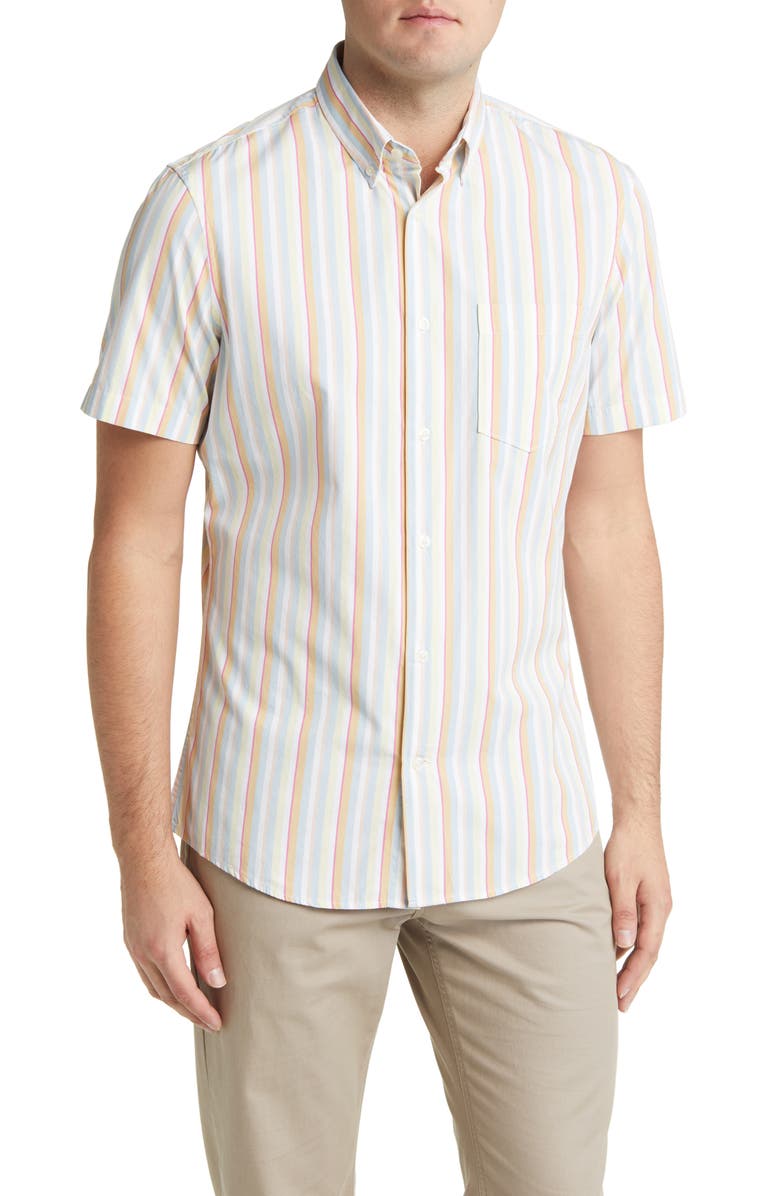 Nordstrom Matching Family Moments Trim Fit Short Sleeve Button-Up Shirt, Main, color, 