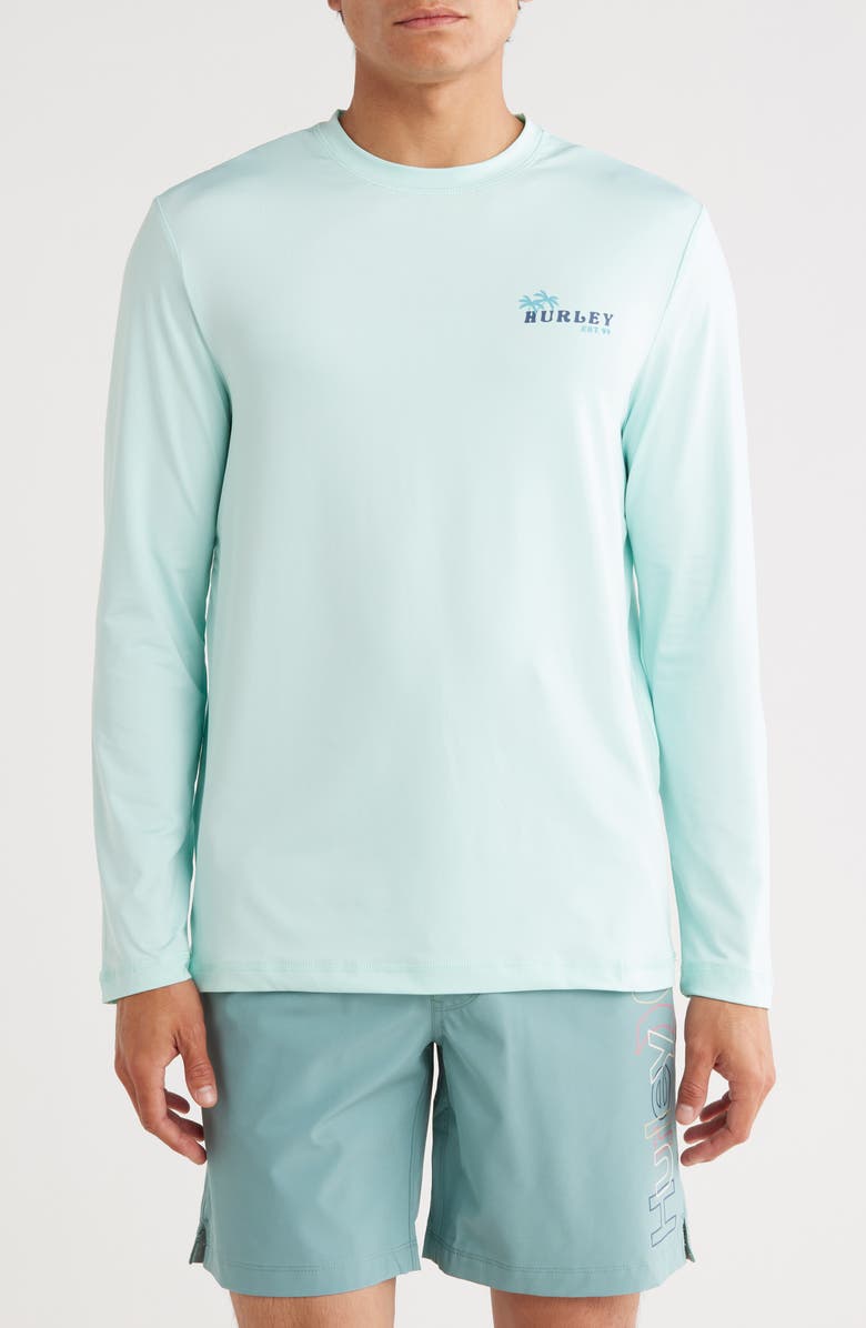 Hurley Sun Logo Long Sleeve UPF 50+ Rashguard T-Shirt, Alternate, color, 