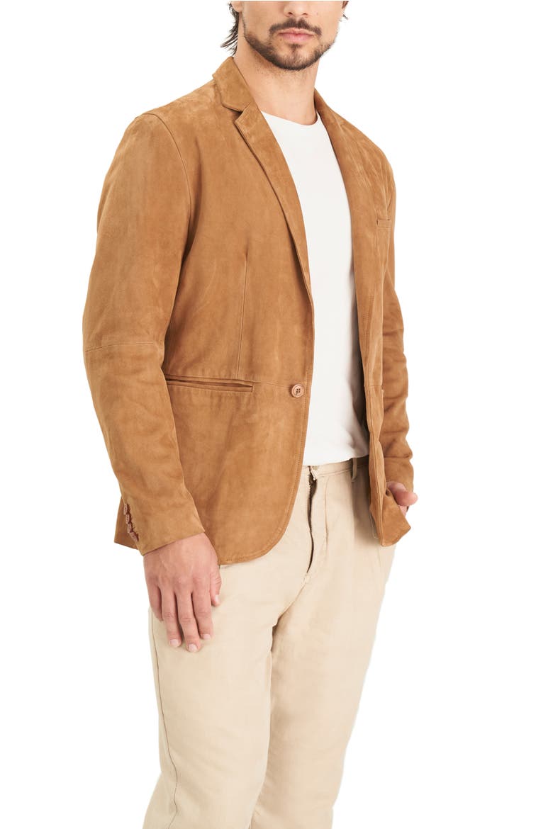 Men's Semi Fitted Niger Suede Blazer, Alternate, color, Honey
