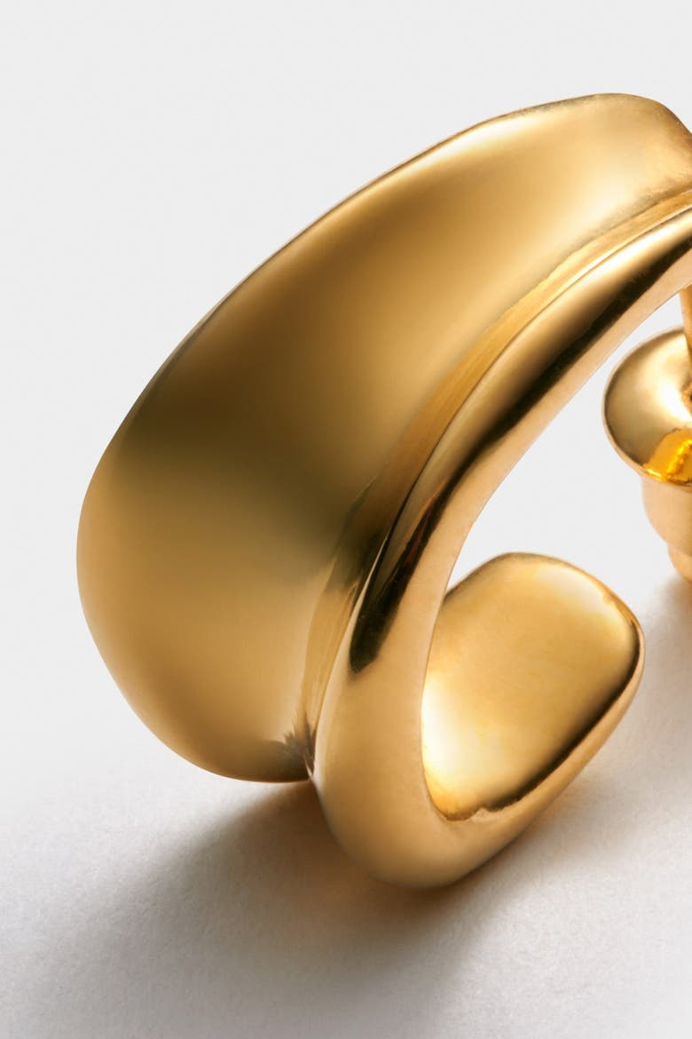 Molten Luxe Waterproof Gold Hoop Earrings, Alternate, color, Gold