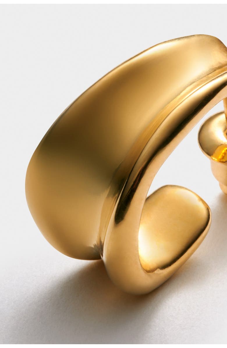 Katie Loxton Molten Luxe Waterproof Gold Hoop Earrings, Alternate, color, Gold