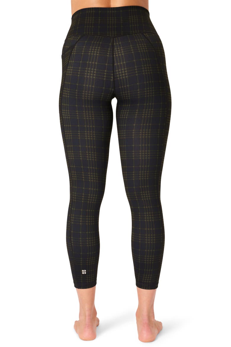 Super Sculpt Pocket 7/8 Leggings, Alternate, color, GREEN CHECK PRINT