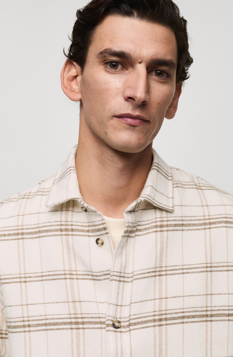 MANGO Check Cotton Flannel Overshirt, Alternate, color, 