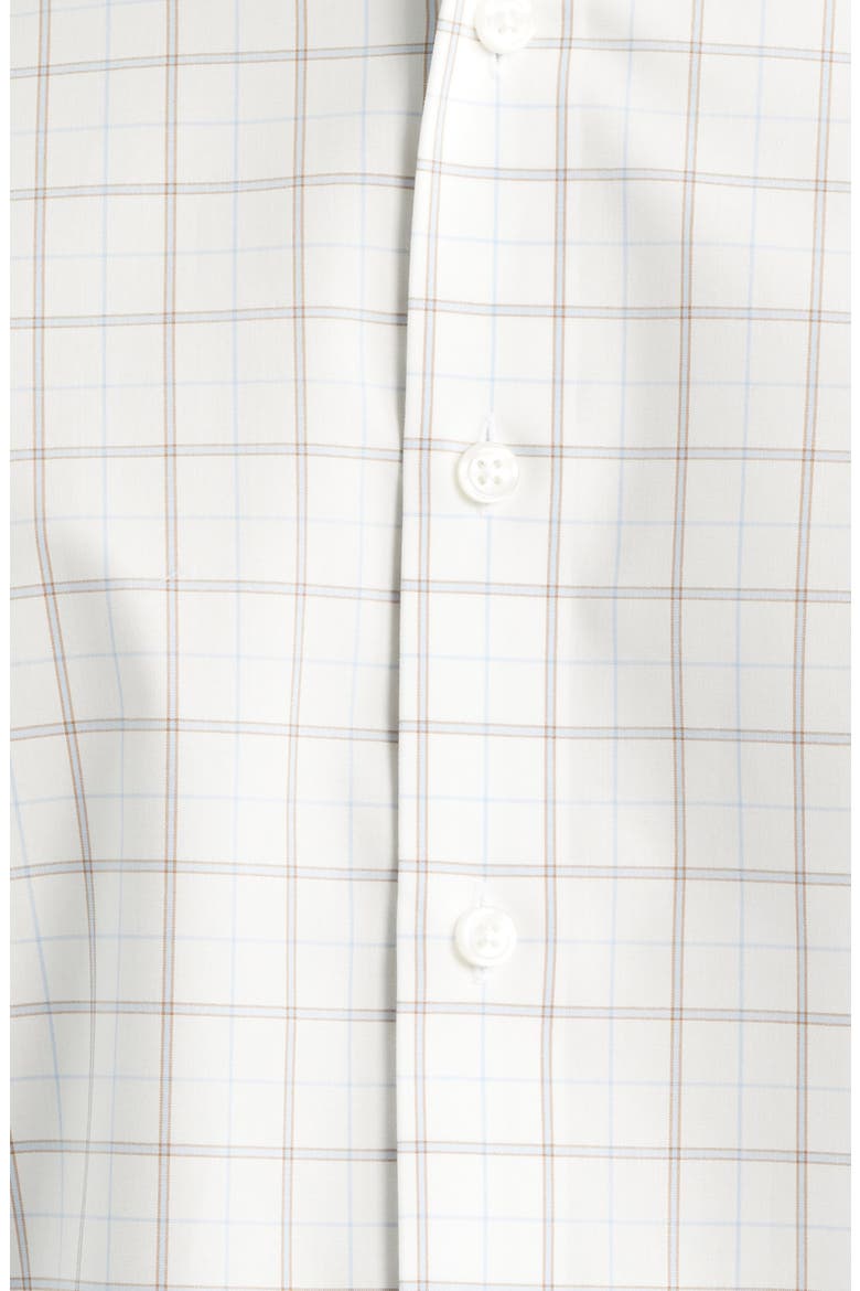Traditional Fit Check Non-Iron Cotton Dress Shirt, Alternate, color, BLUE- BROWN WINDFORD PLAID