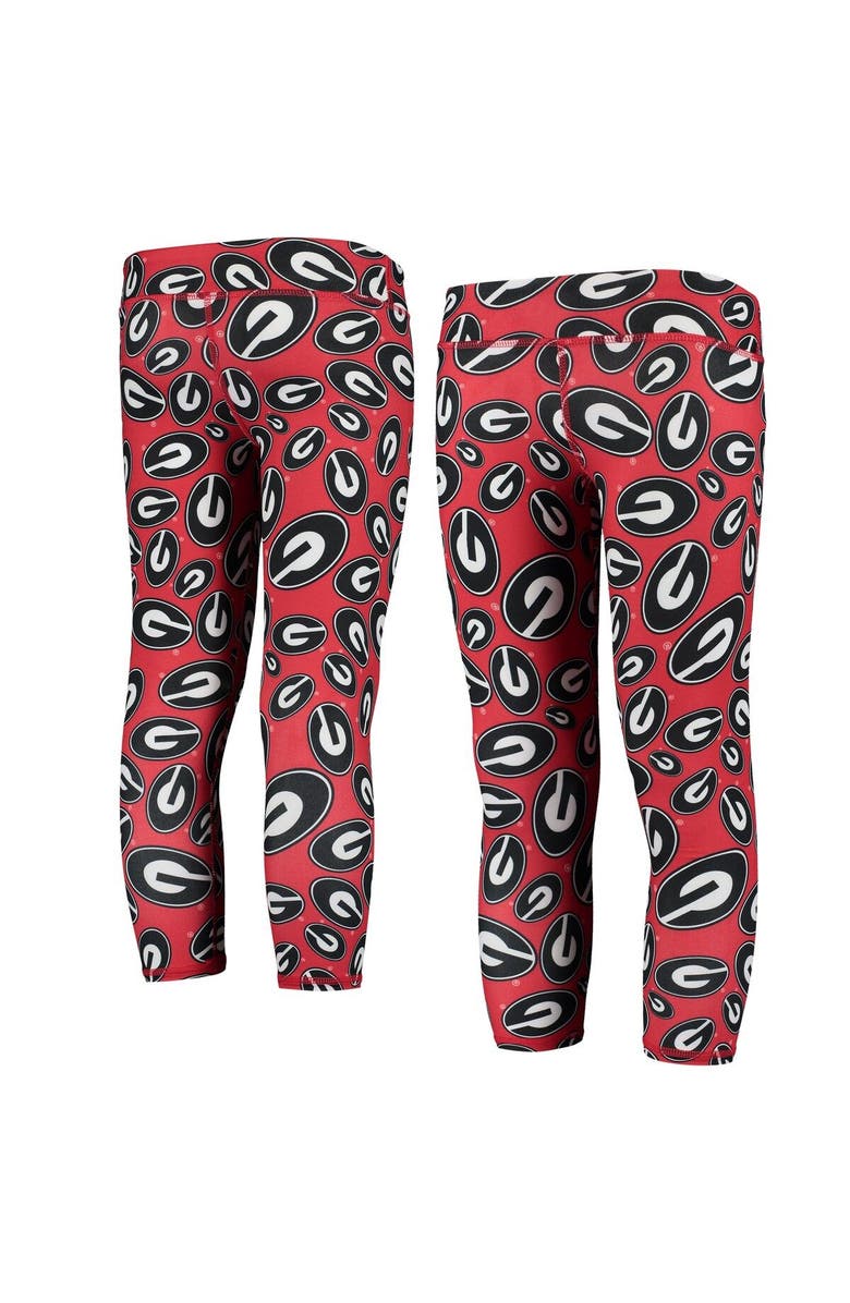 ZOOZATZ Girls Youth ZooZatz Red/Black Georgia Bulldogs Stacked Mascot Leggings, Main, color, Red