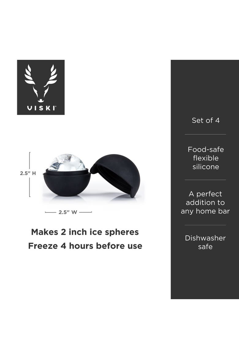 Glacier Rocks Ice Sphere Molds Set of 4, Alternate, color, BLACK