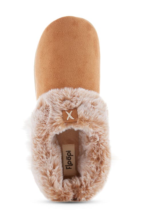 Floopi Slipper With Faux Fur Trim In Brown