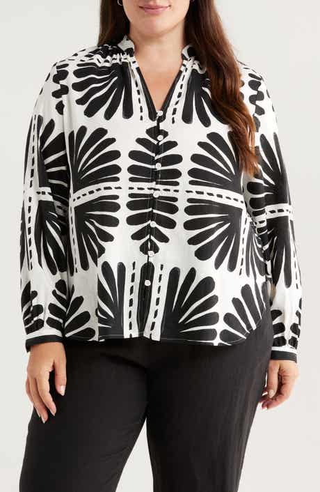 Universal Standard Aix Linen Blend Button-Up Shirt