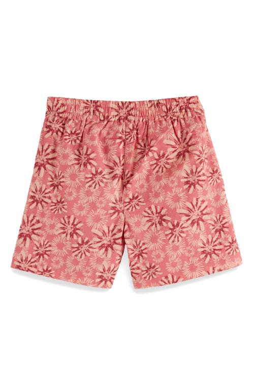 Scotch & Soda Kids' Floral Cotton & Linen Pull-on Shorts In Abstract Flora