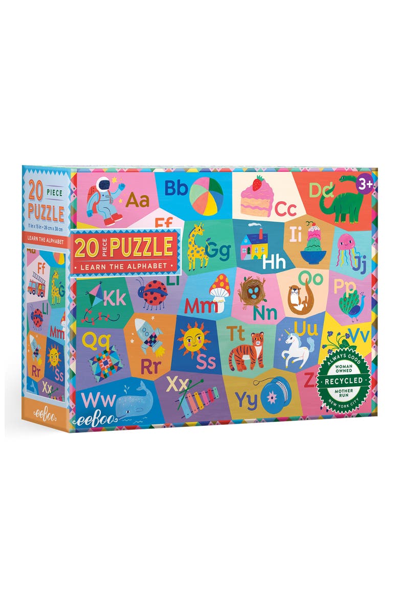 Learn the Alphabet 20-Piece Puzzle, Main, color, BLUE MULTI